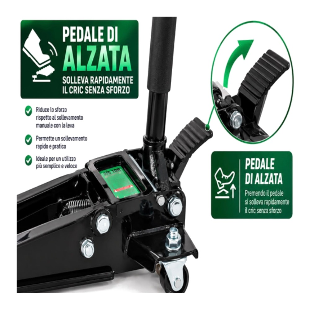 Pedale di alzata per il sollevamento rapido